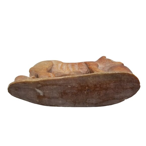 Hand-Carved Stone Dog Figurine With Pot - Picture 9 of 13